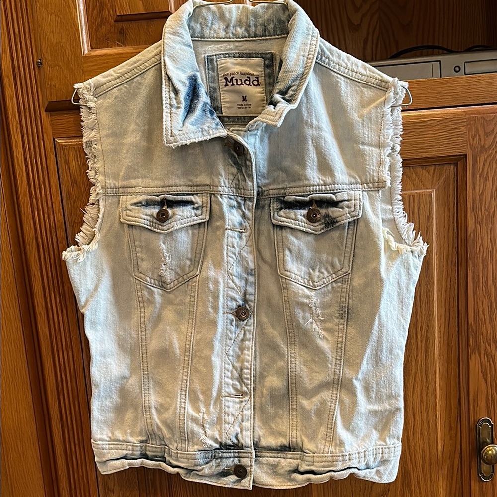 Mudd Light Blue Denim Vest great condition
